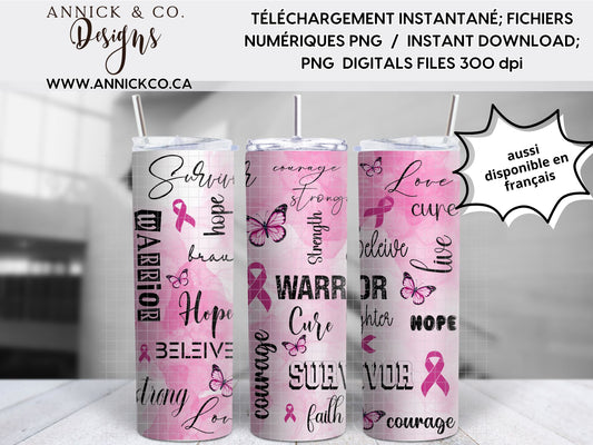 BREAST CANCER 20oz - PNG Digital File