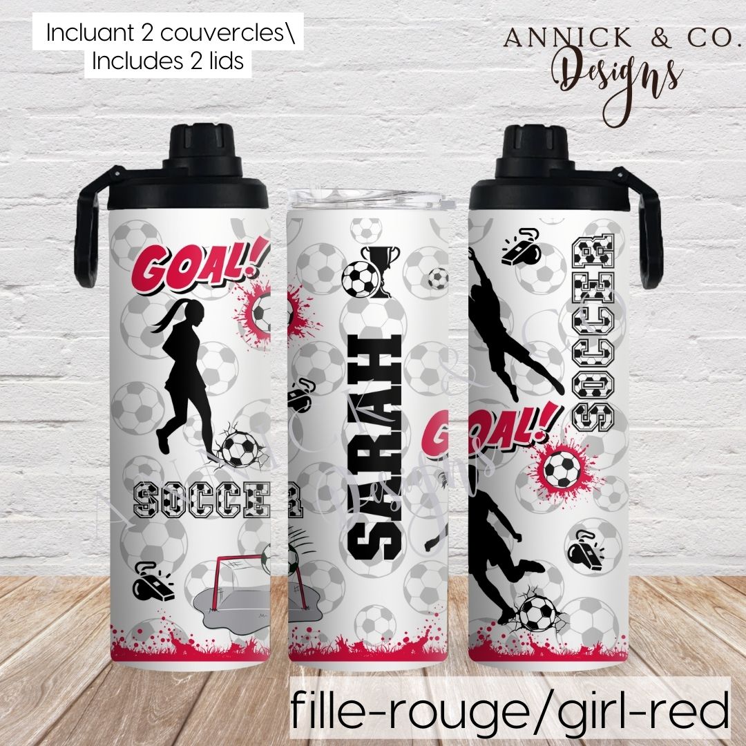 2IN1 Soccer Sport Bottle (Customizable) www.annickco.ca