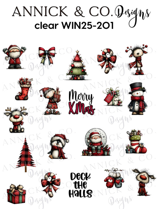 Cute Christmas waterslide nails decals 