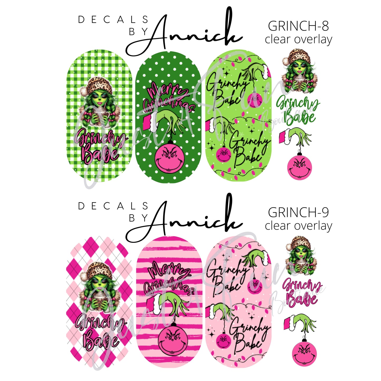 MERRY GRINCHMAS (The Grinch) Nails decals www.annickco.ca