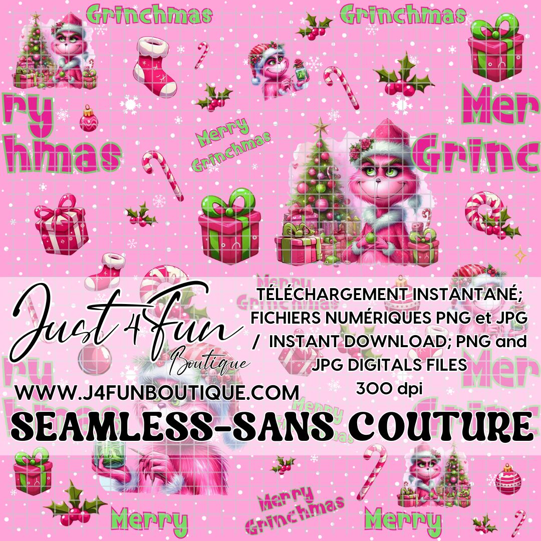 MERRY GRINCHMAS PINK PNG files www.annickco.ca
