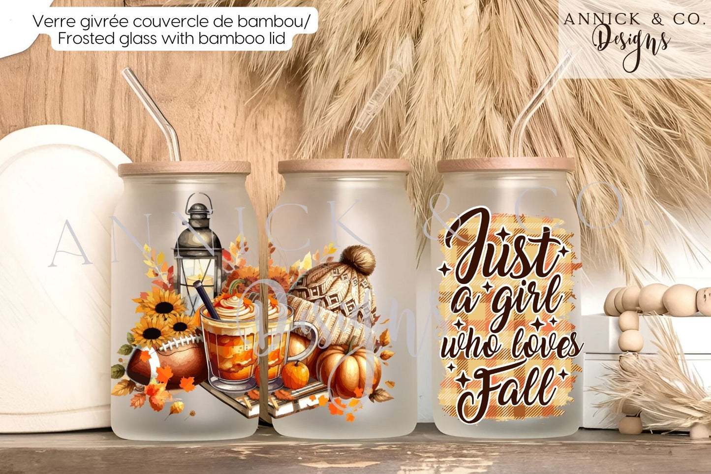 16oz Iced Coffee Tumbler Just a girl who love fall