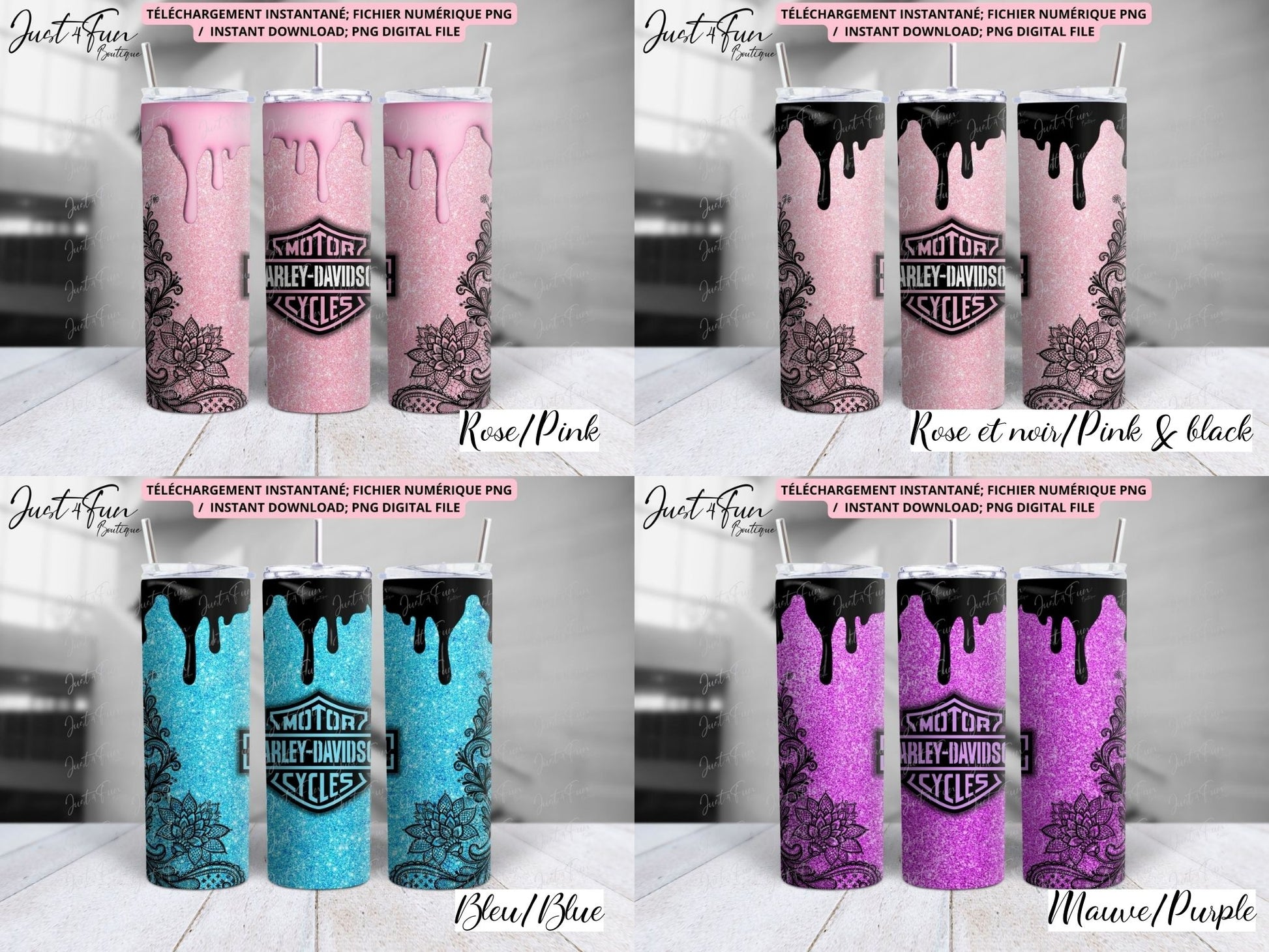 Harley Davidson PNG files for tumblers www.annickco.ca