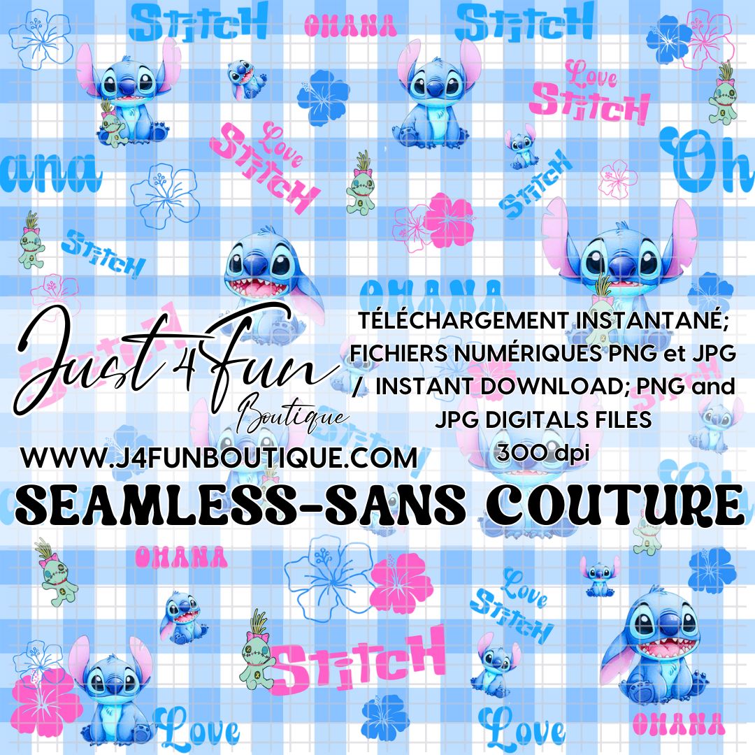 SEAMLESS STITCH OHANA pattern digital files www.annickco.ca