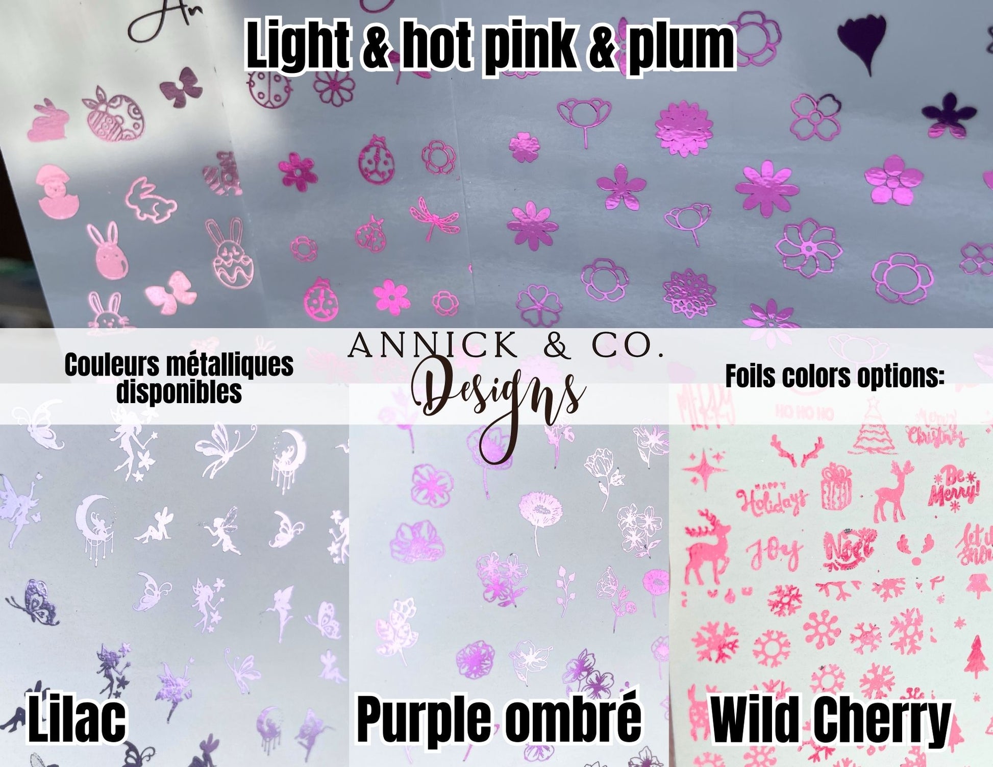 Foil waterslide decals for nails www.annickco.ca