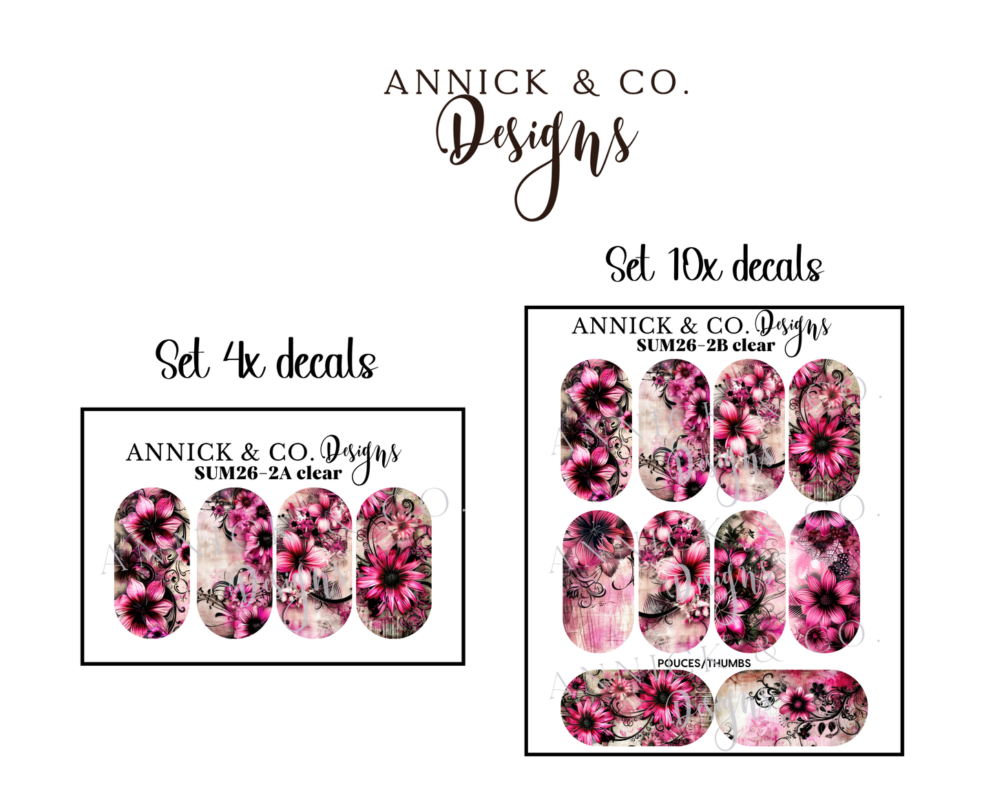 Décalques à transfert d’eau pour ongles, jolie bouquet nail art facile, manucure maison, vernis gel, acrylique ou naturel
