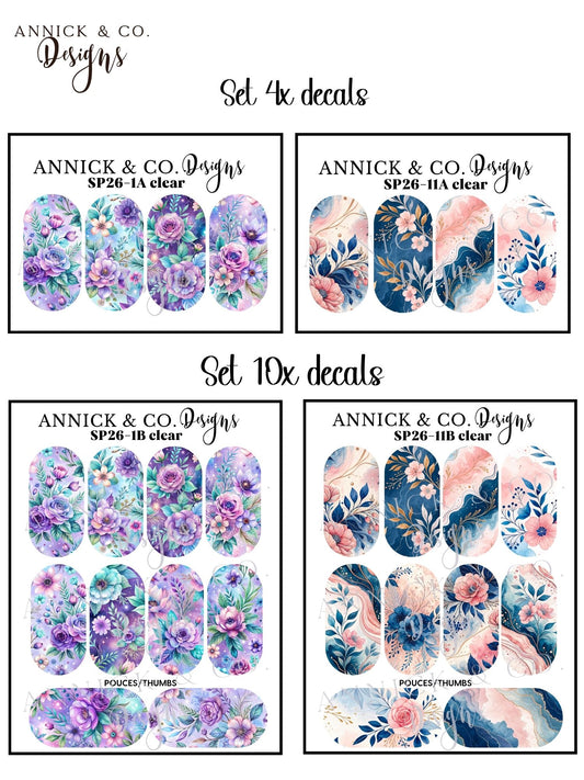 Spring Floral Waterslide Nail Decals, Nail Art Stickers for DIY Manicure, Gel, Acrylic & Natural Nails