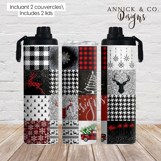 Buffalo Plaid 20oz 2in1 Sports Bottle/tumbler