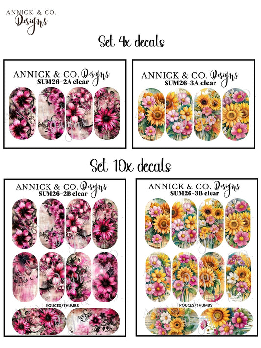 Décalques à transfert d’eau pour ongles, jolie bouquet nail art facile, manucure maison, vernis gel, acrylique ou naturel