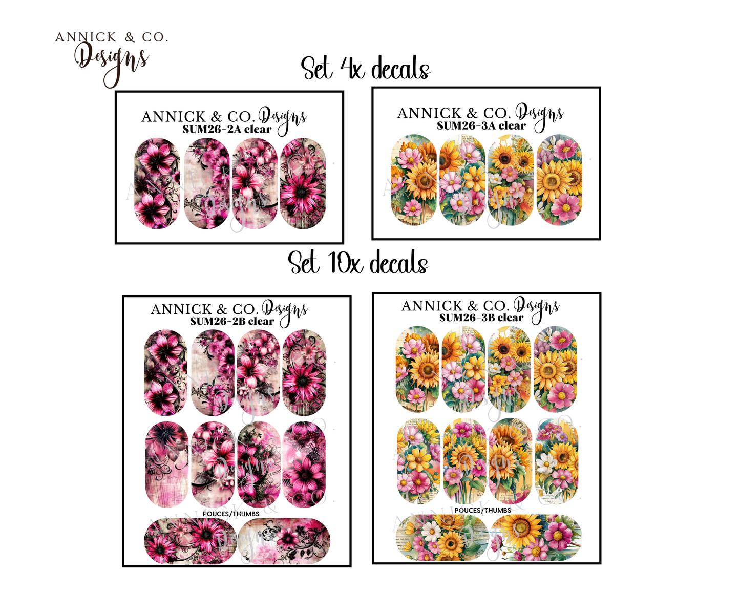 Décalques à transfert d’eau pour ongles, jolie bouquet nail art facile, manucure maison, vernis gel, acrylique ou naturel