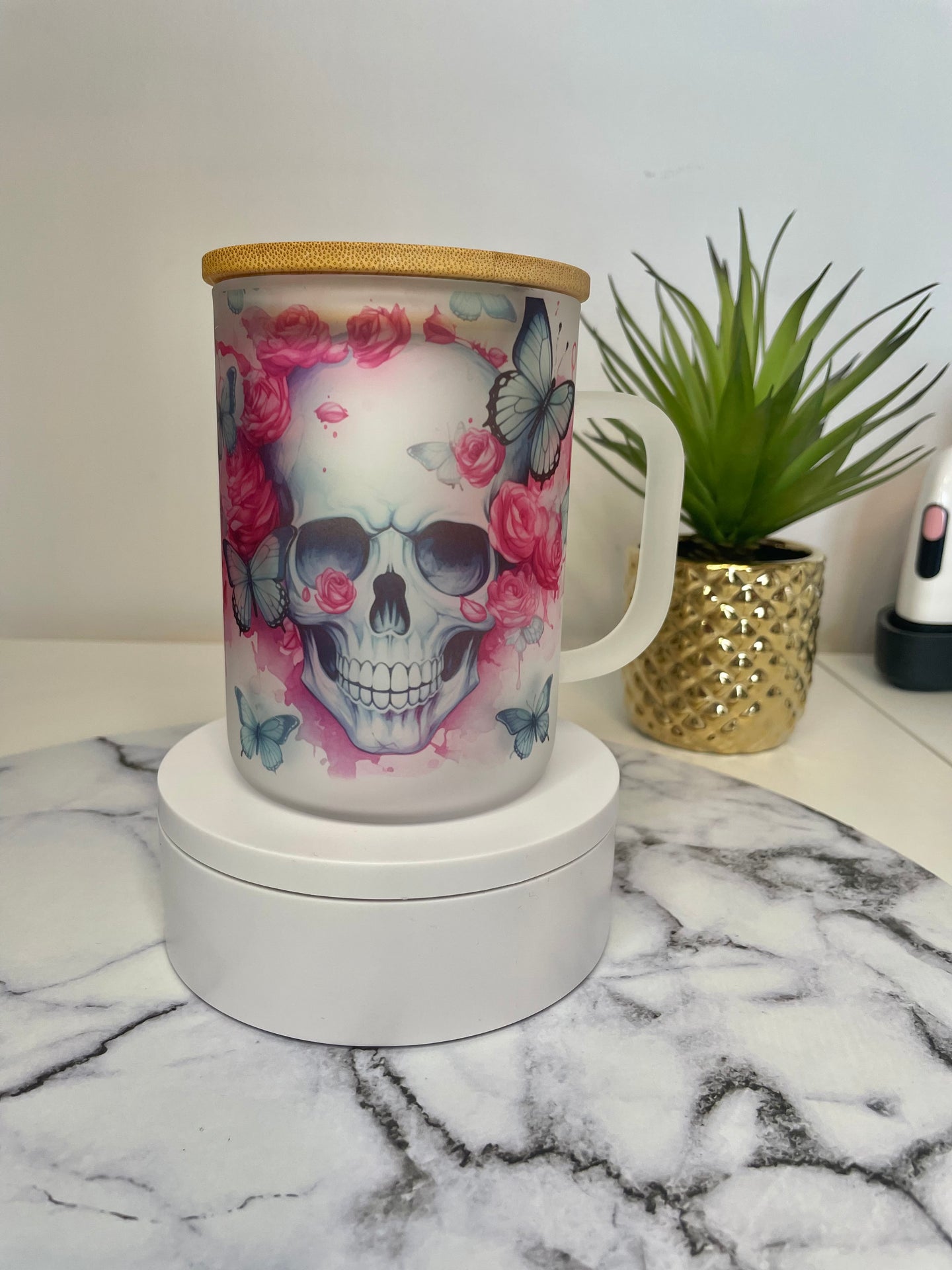 www.annickco.ca Custom name Frosted glass mug