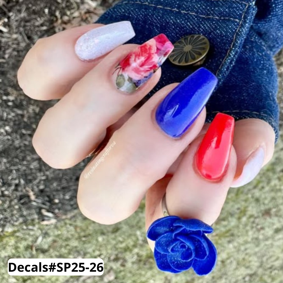 Water transfer decals for nails Spring flower