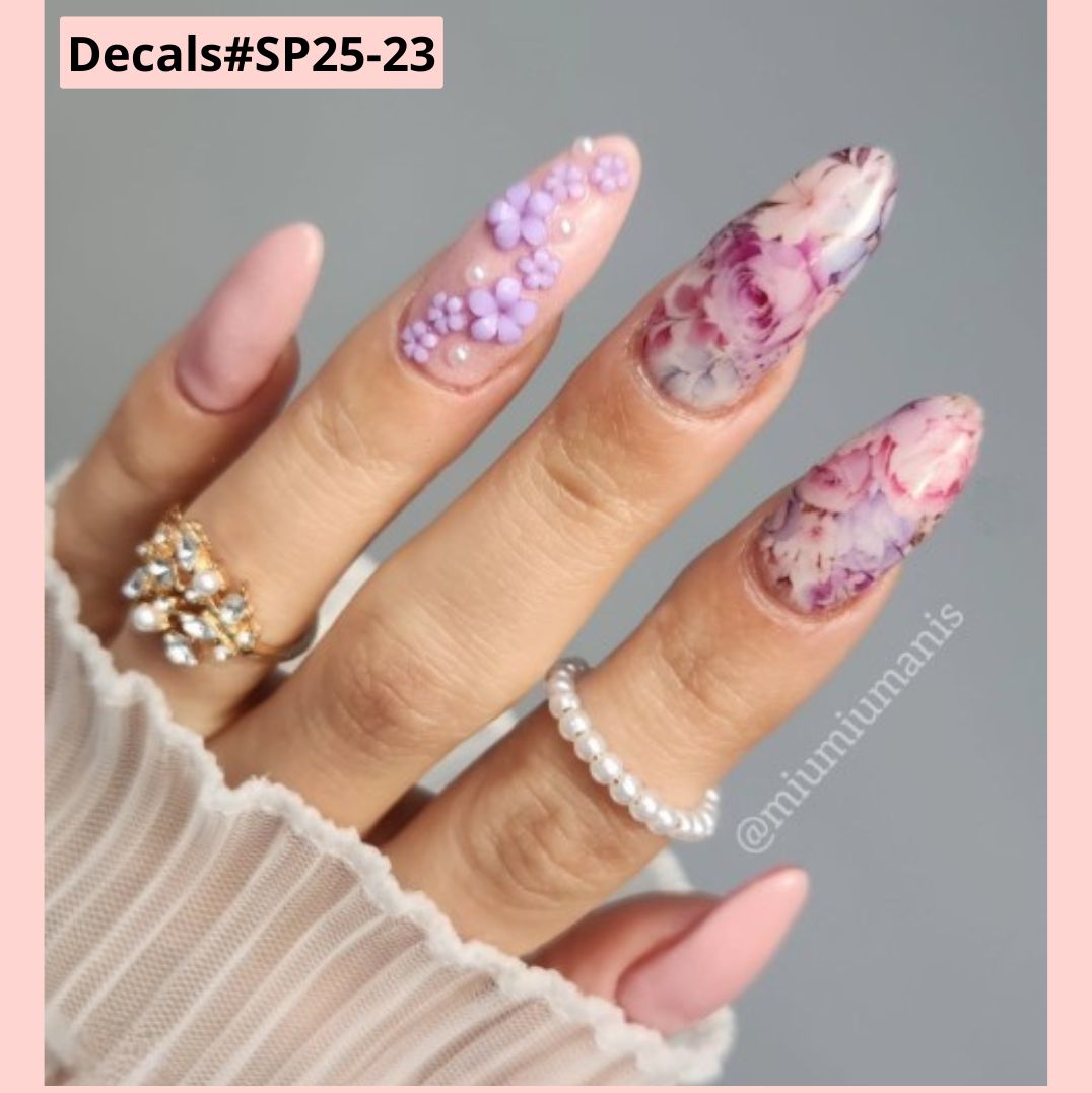 Water transfer decals for nails Spring flower