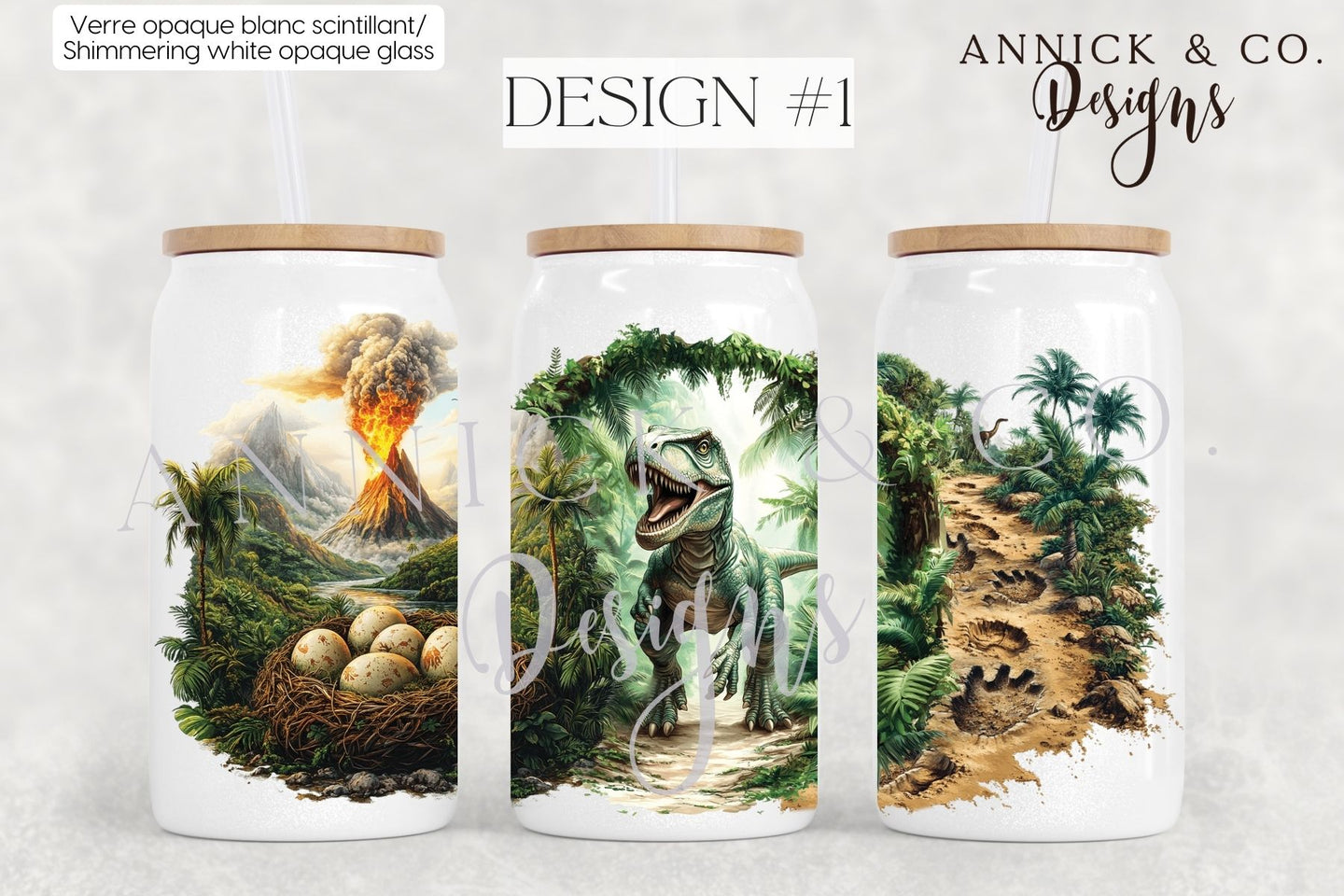 Dinosaurs glass www.annickco.ca