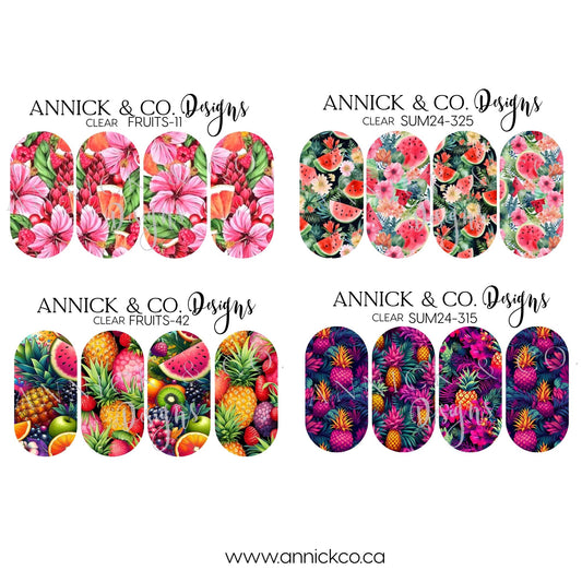 Cute Pinapple and watermelon blossom nails decals 