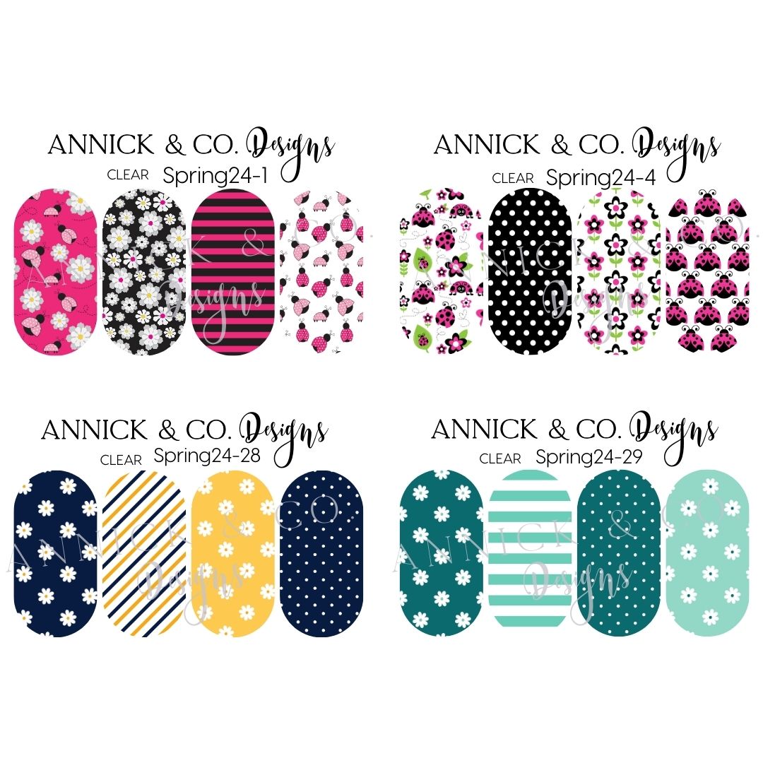 Cutes ladybug and daisies waterslides decals for nails 
