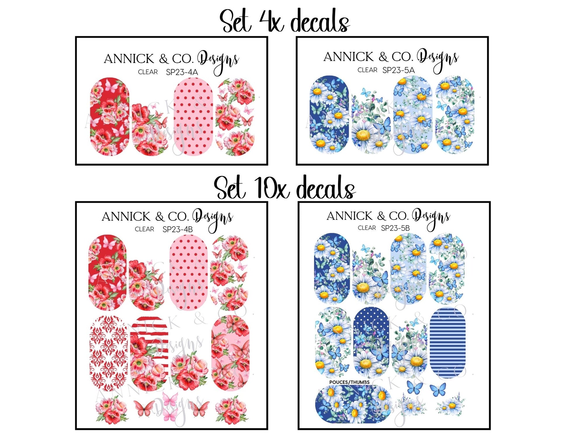 Spring nails decals www.annickco.ca