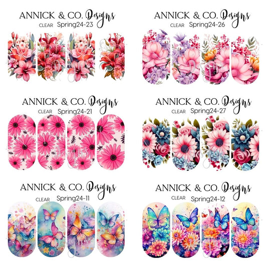 Spring flowers Waterslides decals for nails 