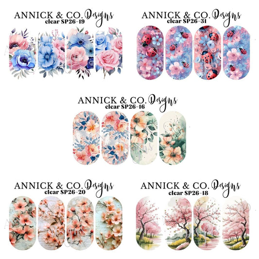 Spring flowers Waterslide decals for nails 