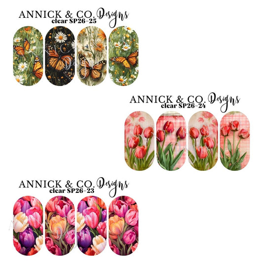 Spring flowers Waterslide decals for nails 