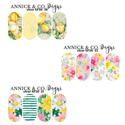 Spring yellows flowers Waterslide decals for nails 