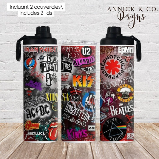 80's Music fan 20oz 2in1 Sports Bottle/tumbler