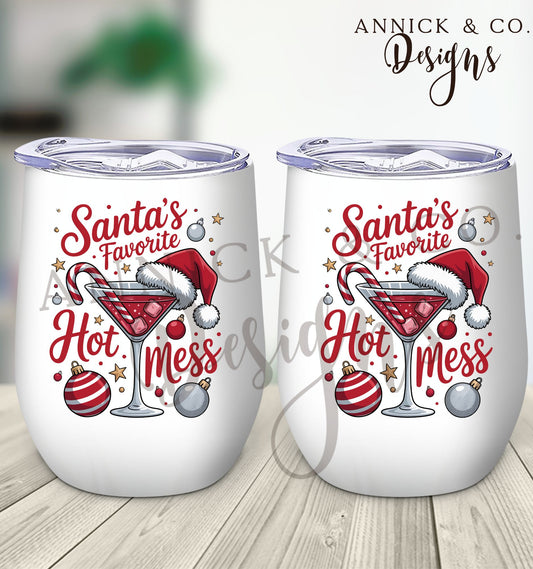 Wine Tumbler - Santa's favorite hot mess