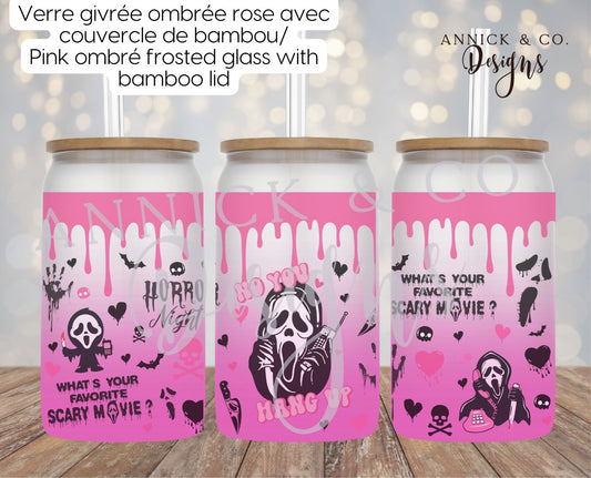 16oz Iced Coffee Tumbler Halloween ghost scream