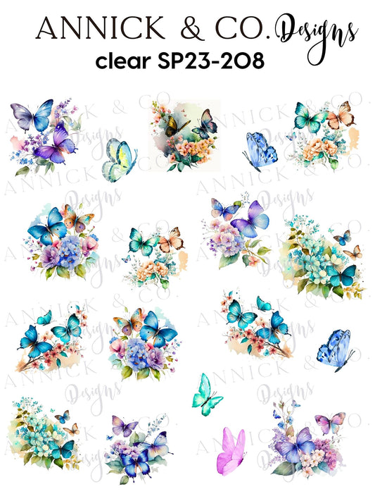Spring Butterflies Boho Floral Nail Decals, Wildflower Nail Stickers, Aesthetic Nail Art for DIY Manicure