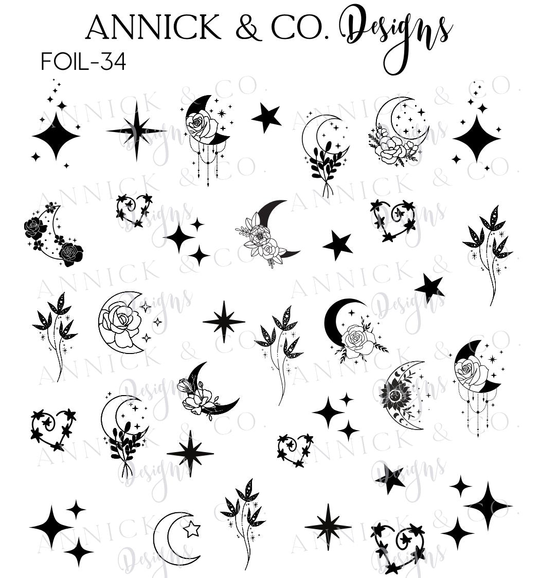 Foil waterslide decals for nails www.annickco.ca