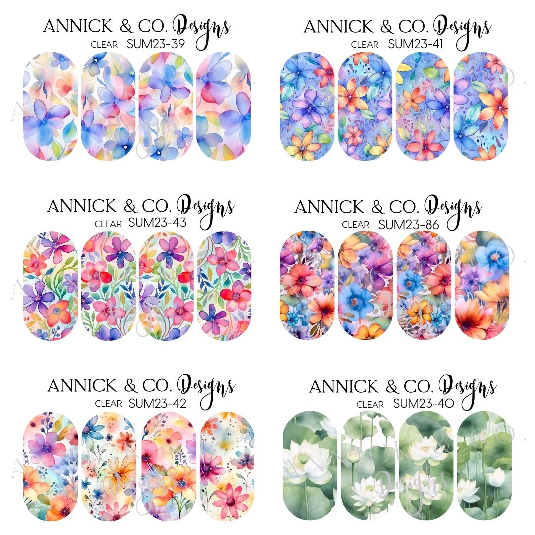 Summer flowers nails decals www.annickco.ca