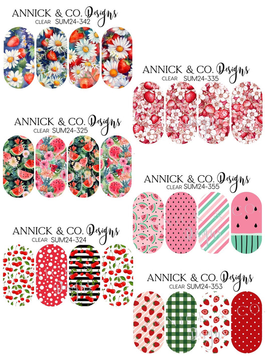 Summer fruits Floral Waterslide Nail Decals, Nail Art Stickers for DIY Manicure, Gel, Acrylic & Natural Nails