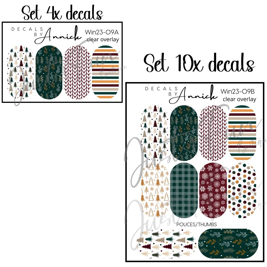 Winter Christmas decals for nails www.annickco.ca