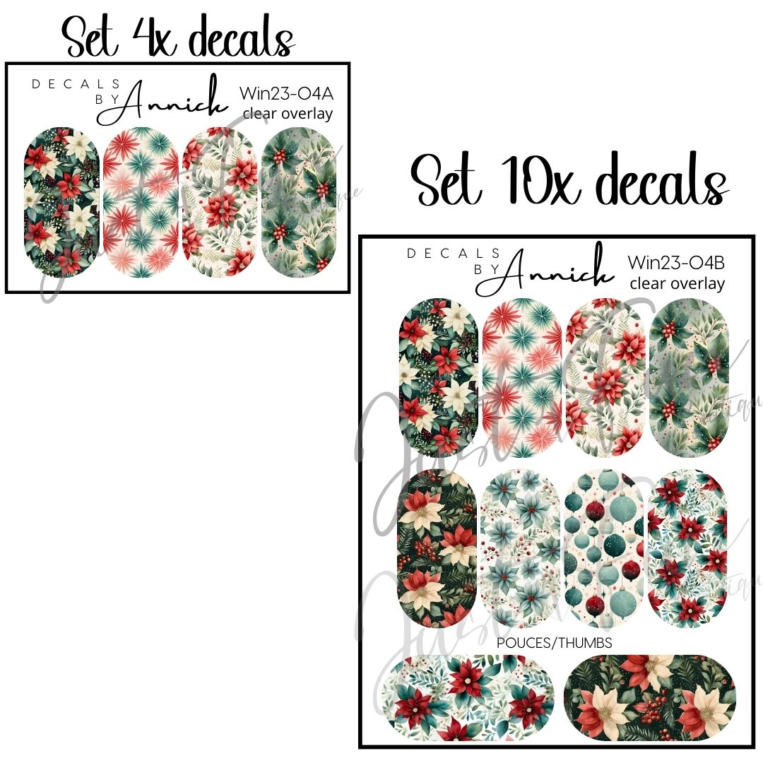 Winter Flowers decals for nails www.annickco.ca