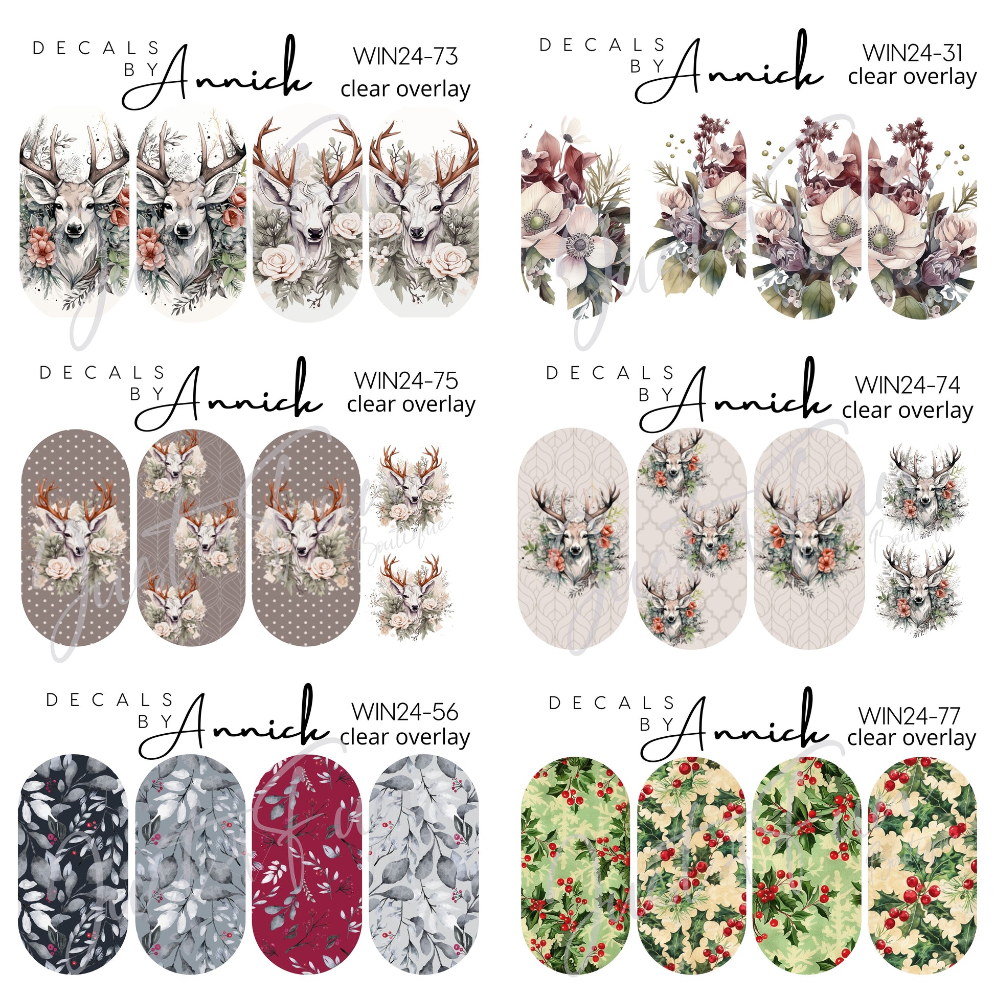 Winter/Christmas  nail decals www.annickco.ca