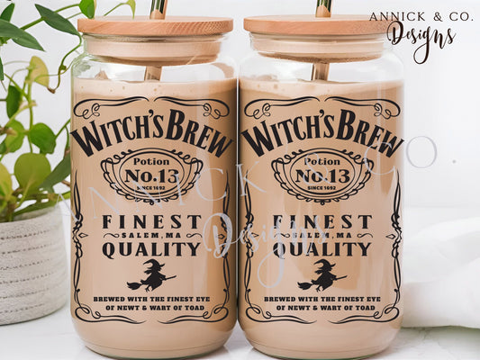 Halloween Witche's Brew 16oz Libbey glass can 