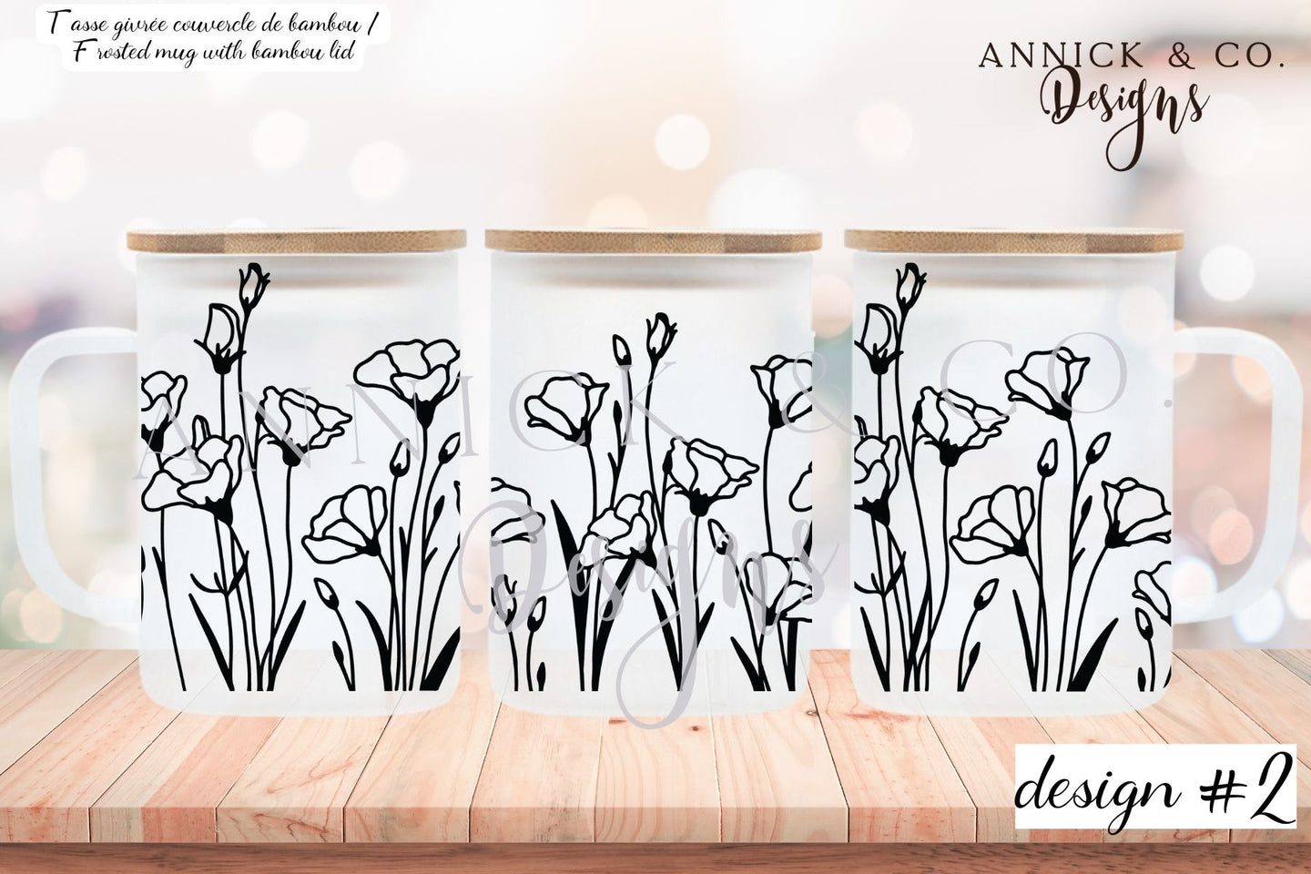 Wildflowers glass mug www.annickco.ca