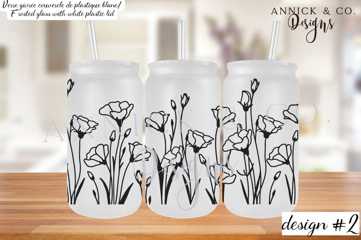 Wildflowers glass mug www.annickco.ca