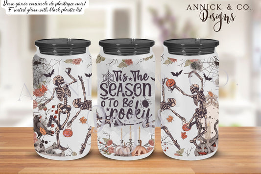16oz Iced Coffee Tumbler Skeleton be spooky