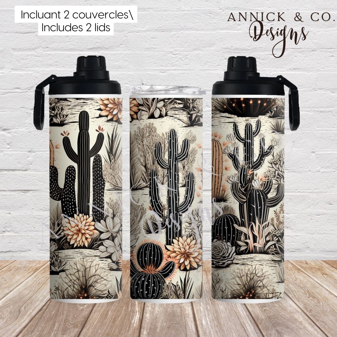 boho cactus 2in1 tumbler www.annickco.ca