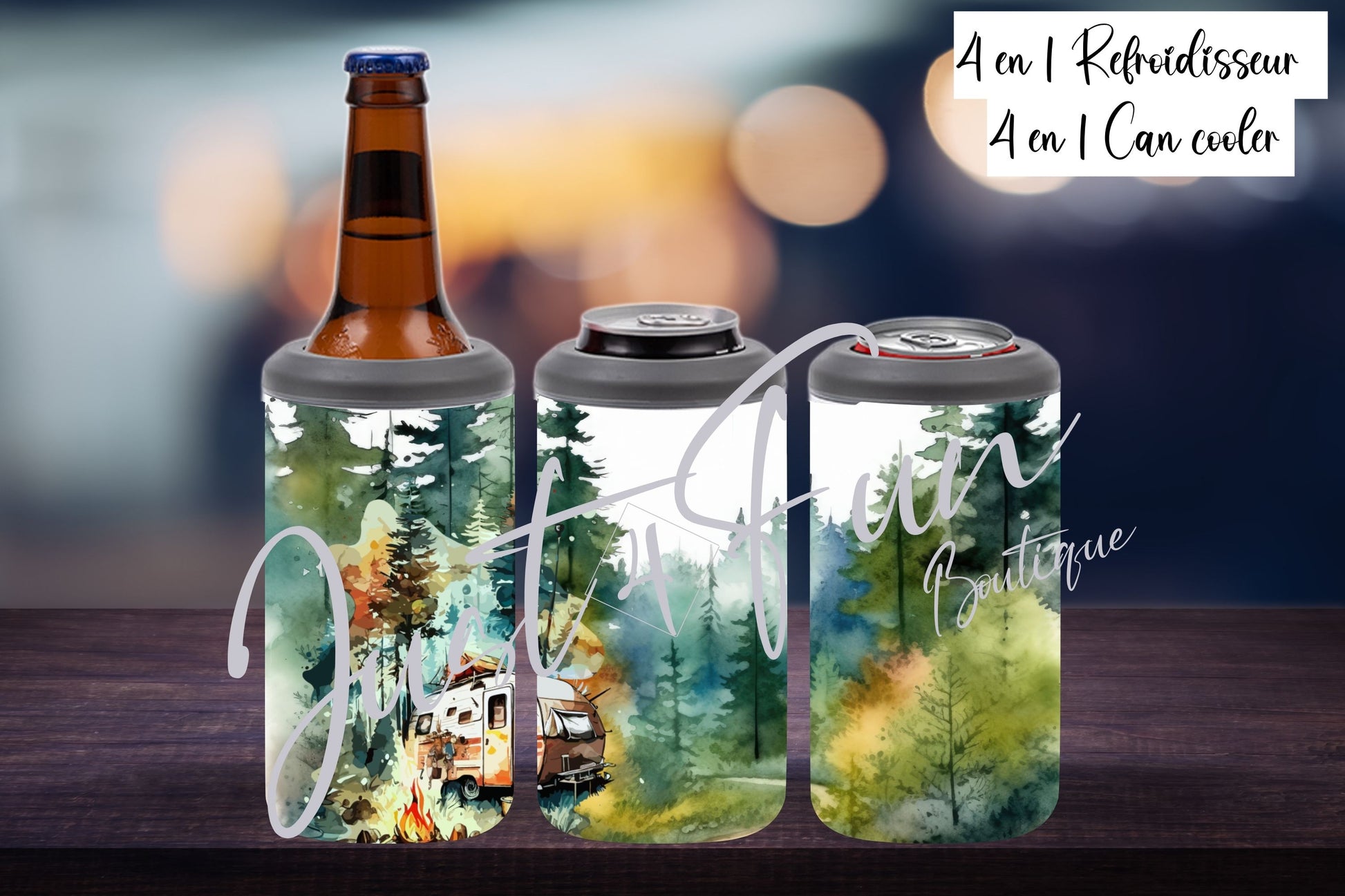 CAMPING! 4 in 1 can cooler www.annickco.ca