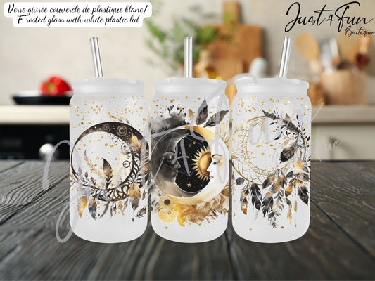 16oz Iced Coffee Tumbler Celestial Moon