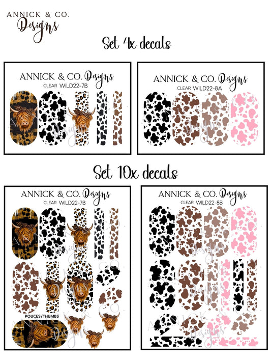 Cute cow print Beginner Friendly Nail Decals, Floral Nail Stickers for Easy DIY Manicure, No Skill Nail Art