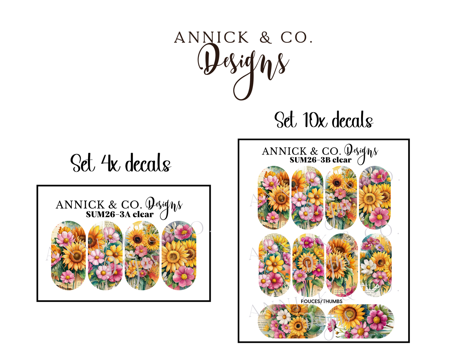 Décalques à transfert d’eau pour ongles, jolie bouquet nail art facile, manucure maison, vernis gel, acrylique ou naturel