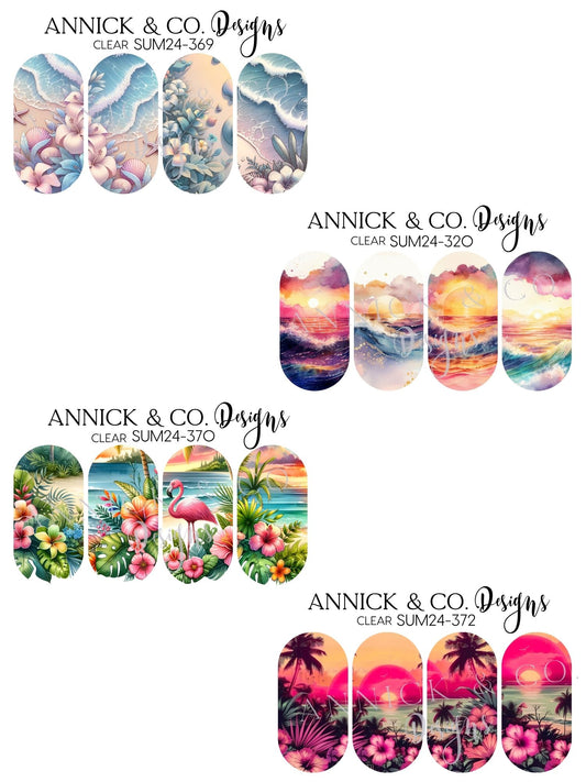Beginner Friendly Dreamy Beaches Nail Decals, Floral Nail Stickers for Easy DIY Manicure, No Skill Nail Art