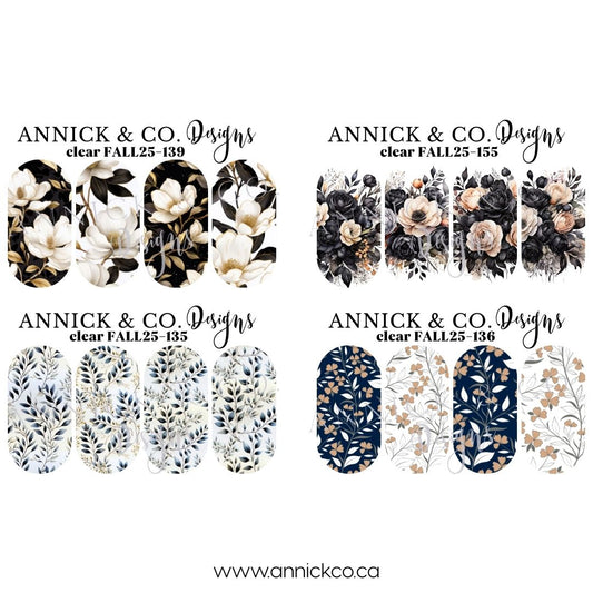 Waterslide Nail Decals Fall flowers