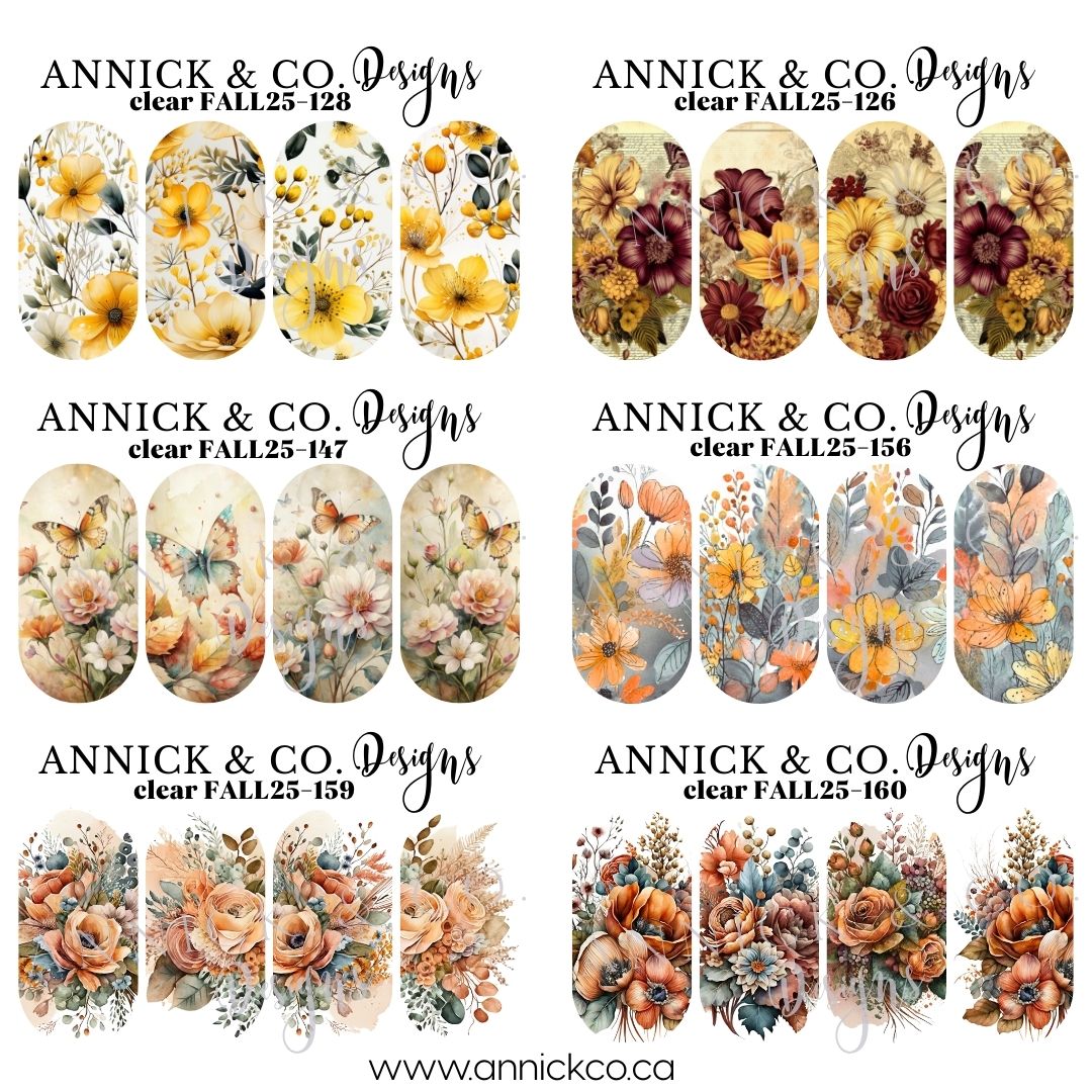 Décalques à transfert d'eau pour ongles fleurs BOHO d'automne