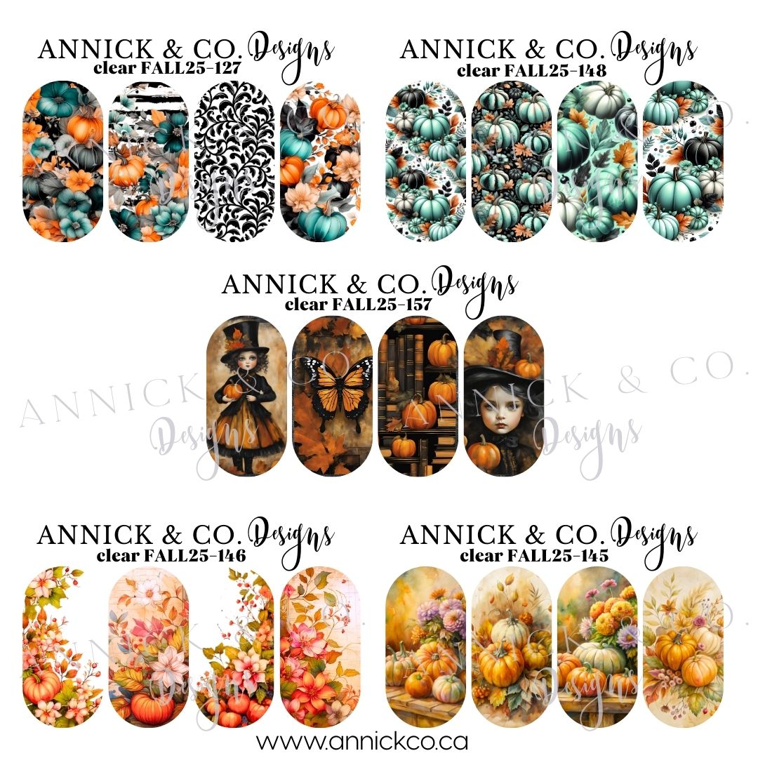 Décalques à transfert d'eau pour ongles citrouilles d'automne