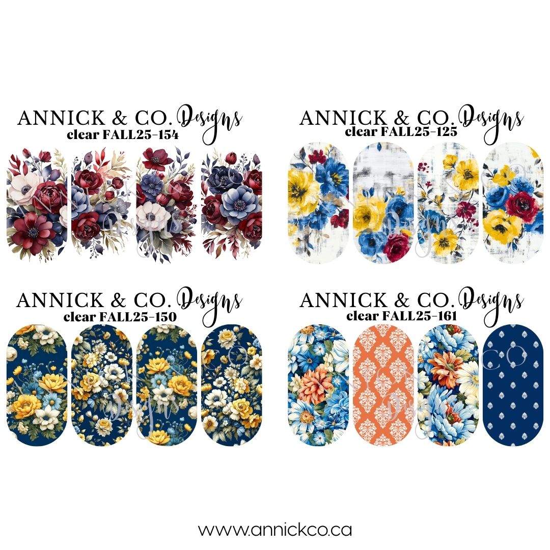 Waterslide Nail Decals Fall flowers