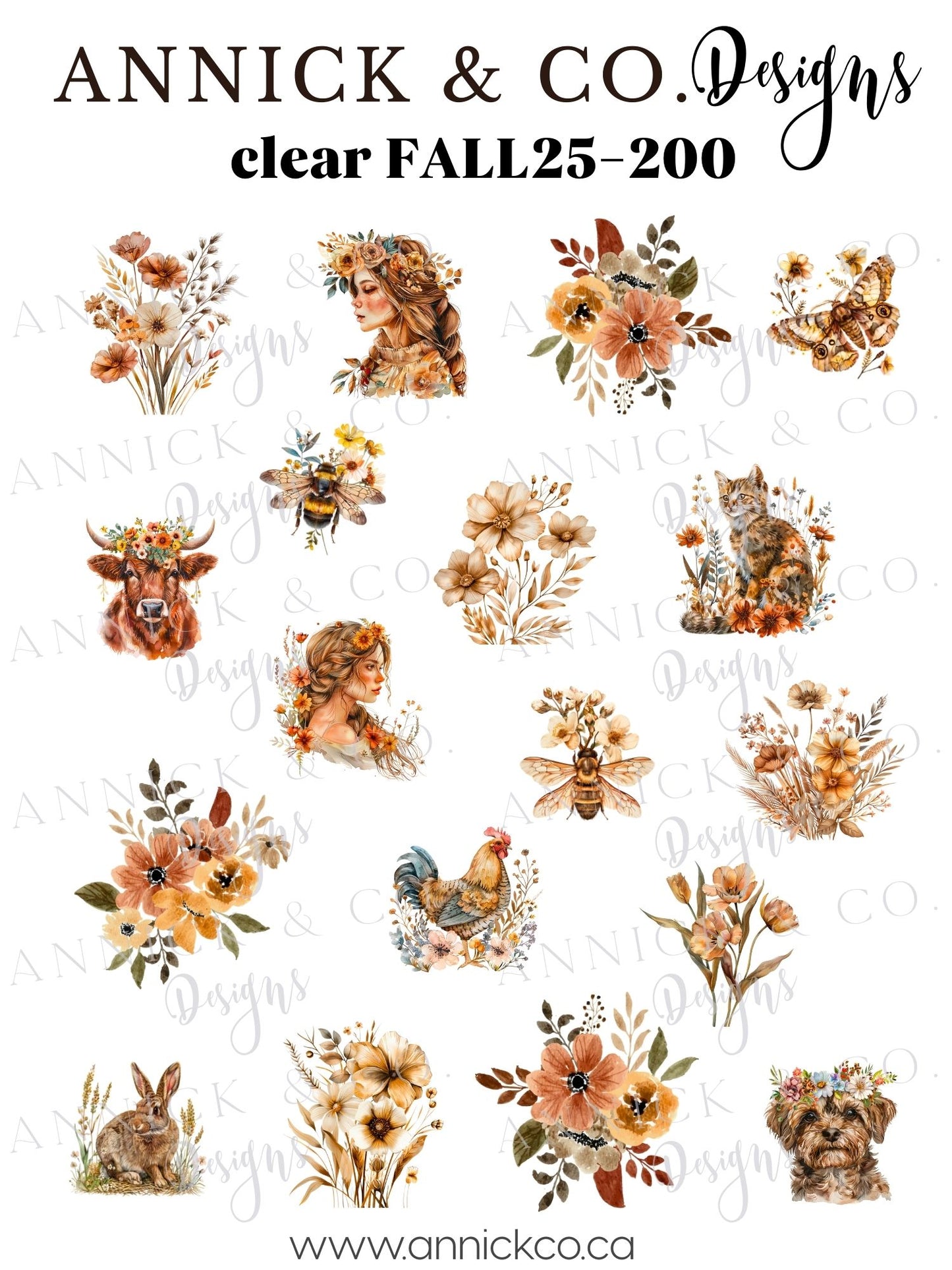 Décalques à transfert d'eau pour ongle d'automne boho